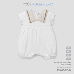 NOUS - Body cộc màu trắng phối kẻ vàng 0M - SS24.T4A - Body