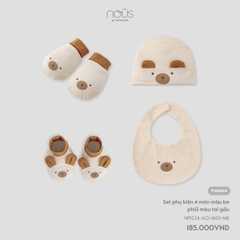 NOUS - Set phụ kiện 4 món màu be phối màu tai gấu - SS24.T4A