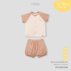 NOUS - Bộ cộc tay be phối cam - Nu Doux - 0M - SS24.T5A
