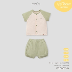 NOUS - Bộ cộc tay be phối xanh lá - Nu Doux - 3M - SS24.T5A