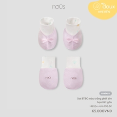 NOUS - Set BTBC màu trắng phối tím họa tiết gấu - Nu Doux - FS - SS24.T6A