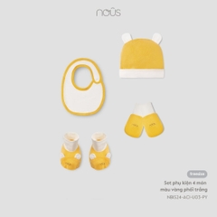 NOUS - Set phụ kiện 4 món màu vàng phối trắng