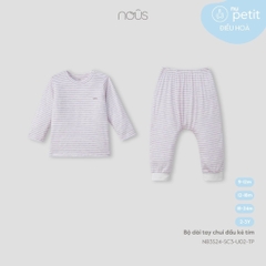 NOUS - Bộ dài tay chui đâu kẻ tím 2Y