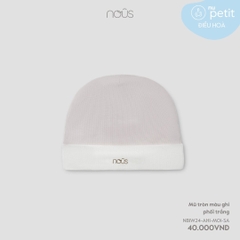 NOUS - Mũ tròn màu ghi phối trắng - Nu Petit - FS - SS24.T7A