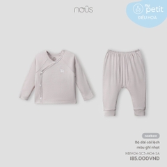 NOUS - Bộ dài cài lệch màu ghi nhạt - Nu Petit - NB - SS24.T7A