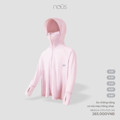 NOUS - Áo chống nắng có mũ màu hồng nhạt - 1Y - SS24.T7B