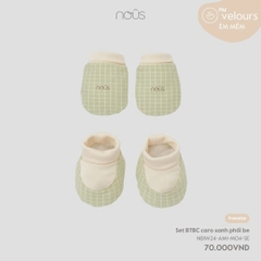 NOUS - Set BTBC caro xanh phối be - Nu Velours - FS - SS24.T9A