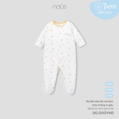 NOUS - Body dài tất cài lệch màu trắng in gấu - Nu Petit - SS24.T9A
