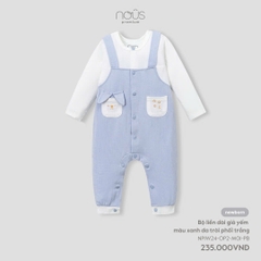 NOUS - Body dài giả yếm màu xanh da trời phối trắng NB - Nu Petit - NB - SS24.T9A