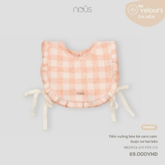 NOUS - Yếm vuông bèo kẻ caro cam buộc nơ hai bên - Nu Velours - FS - SS24.T10B
