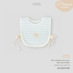 NOUS - Yếm vuông kẻ caro xanh buộc dây hai bên - Nu Velours - FS - SS24.T10B