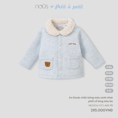 NOUS - Áo khoác chần bông màu xám phối cổ
 lông màu be - Nu Choux - 12M - SS24.T10A