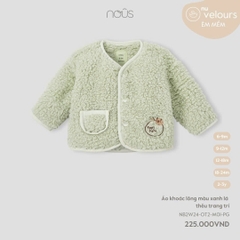 NOUS - Áo khoác lông màu xanh lá thêu trang trí - Nu Velours - 6M - SS24.T10A