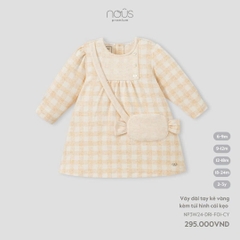 NOUS - Váy dài tay kẻ vàng kèm túi hình cái kẹo - Nu Velours - 2Y - SS24.T10B