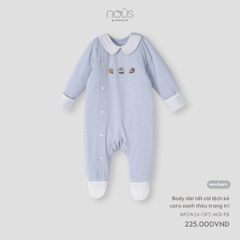 NOUS - Body dài có tất cài lệch kẻ caro xanh NB - SS24.T11A