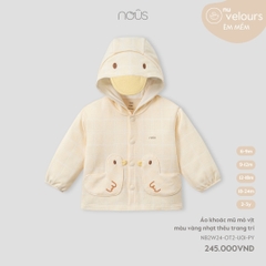 NOUS - Áo khoác mũ mỏ vịt màu vàng nhạt thêu trang trí 12M - SS24.T11A