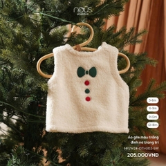 NOUS - Áo gile màu trắng đính nơ trang trí - Nu Velours - 3M - SS24.XMAS