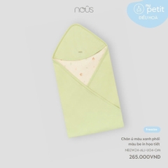 NOUS - Chăn ủ màu xanh phối màu be in họa tiết - Nu Petit - FS - SS24.11B