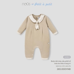 NOUS - Body dài màu nâu phối cổ màu be thêu trang trí - Nu Choux - NB - SS24.T12A