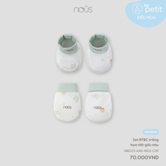 NOUS - Set BTBC trắng họa tiết gấu nâu NB - Nu Petit - SS25.T2A