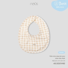NOUS - Yếm tròn màu kẻ caro màu nâu nhạt - Nu Petit - SS25.T2A