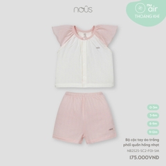 NOUS - Bộ cộc tay áo trắng phối quần hồng nhạt - Nu Air - SS25.T2A