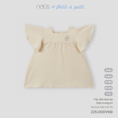 NOUS S10 - Váy dài màu be thêu trang trí - 2-3Y - SS25.T2A