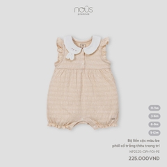 NOUS:-:Body:cộc:màu:be:phối:cổ:trắng:thêu:trang:trí:-:9-12M:-:SS25.T2A