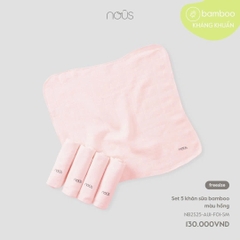 NOUS - Set 5 khăn sữa bamboo màu hồng - Nu Bamboo - SS25.T3A