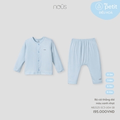 NOUS - Bộ cài thẳng dài màu xanh nhạt - SS25.T3A