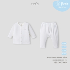 NOUS - Bộ cài thẳng dài màu trắng - SS25.T3A