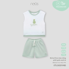 NOUS - Bộ ba lỗ áo màu trắng phối quần xanh lá - Nu Air - SS25.T3B