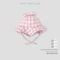 NOUS - Mũ rộng vành kẻ caro hồng - SS25.T3B