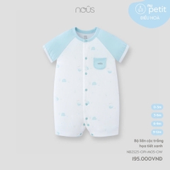 NOUS - Body cộc trắng họa tiết xanh - 6-9M - SS25.T5A