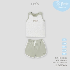 NOUS S10 - Bộ ba lỗ màu be phối màu xanh - 6-9M - SS25.T7A
