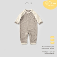 NOUS - Body dài không tất màu nâu họa tiết gấu - SS25.T8A