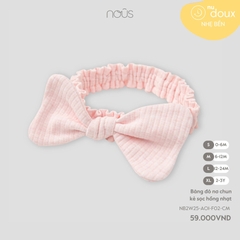 NOUS - Băng đô nơ chun kẻ sọc hồng nhạt - M - SS25.T8A