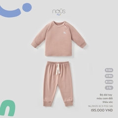 NOUS MINI - Bộ dài tay màu cam đất thêu sóc -SS25.T9A