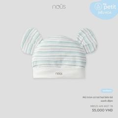 NOUS - Mũ tròn có tai hai bên kẻ xanh nhạt - SS25.T10A