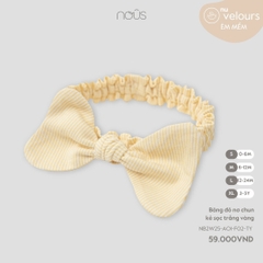 NOUS - Băng đô nơ chun kẻ sọc trắng vàng - SS25.T10A