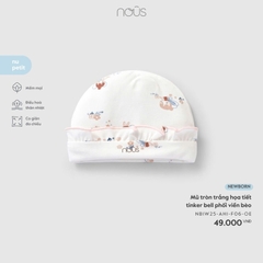 NOUS - Mũ tròn trắng họa tiết tinker bell phối viền bèo NB - SS25.T11A