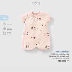 NOUS - Body cộc chui đầu màu hồng họa tiết ông già noel - SS25.T11A - ọa tiết ông già noel - 3-6M