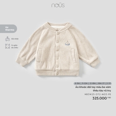 NOUS - Áo khoác dài tay màu be xám thêu tàu vũ trụ - - 9-12M - SS25.T11A