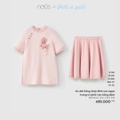 NOUS - Áo dài hồng nhạt đính con ngựa trang trí phối váy hồng đậm - 2Y - SS25.TET