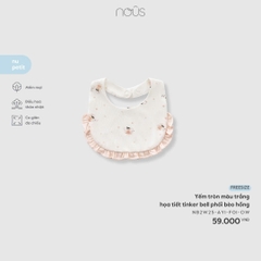 NOUS - Yếm tròn màu trắng họa tiết tinker bell phối bèo hồng - FS - SS26.T1A