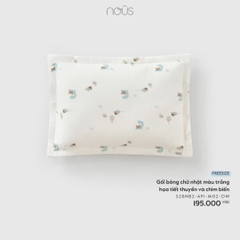 NOUS - Gối bông chữ nhật màu trắng họa tiết thuyền và chim biển - FS - SS26.T1A