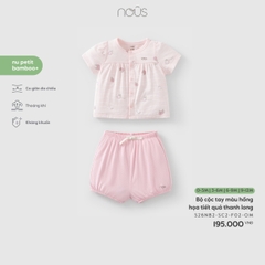 NOUS - Bộ cộc tay màu hồng họa tiết quả thanh long - 6-9M - SS26.T3A
