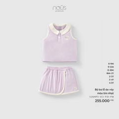 NOUS - Bộ ba lỗ áo váy màu tím nhạt - 6-9M - SS26.T3B