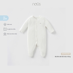 (Newborn) NOUS - Bộ liền dài tất màu trắng NB -