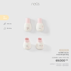 NOUS - Set BTBC màu be in họa tiết gấu hồng - FS - SS26.T7A